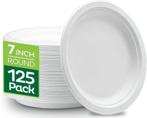 7 Plain Paper Biodegradable Plates