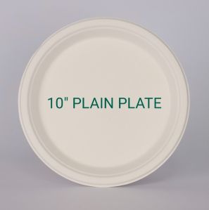 Plain - 10 Bagasse plates