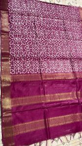 batik print cotton saree