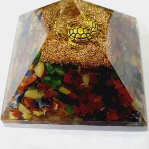 7 Chakra Orgone Gemstone Chips Pyramid