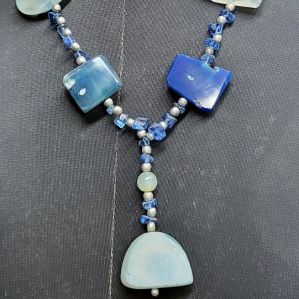 Multi Color Onyx Stone druzy bead Necklace