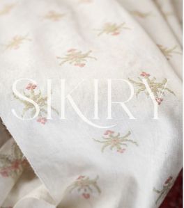 Blossom Motif Eri Silk Fabric