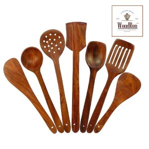 non-stick sheesham wood ladles turning spatulas set