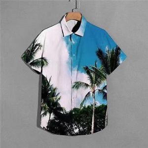 Men beach aloha half sleeve printed shirts