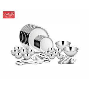 40 Pcs High Grade Stainless Steel Double Walled Dinner Set