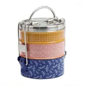 Stainless Steel Colored Printed Tiffin