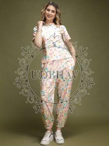 Ladies Cotton Lycra Digital Printed Co-Ord Set