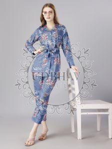 Ladies Printed Cotton Blend Co-Ord Set