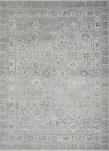 Neutral Gray Hand Knotted Rug