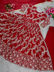 Fox Georgette With Heavy Embroidered Designer Anarkali Gown