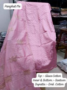 Glace Cotton Dress Material