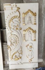 Glossy White Marble Carving Design