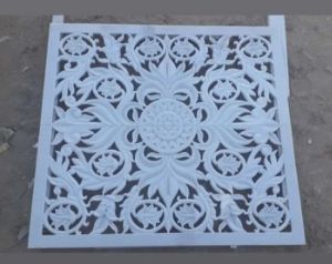 Traditional Square White Marble Jali