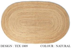 TEX 1009 Natural Oval Jute Rug