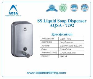 SS Soap Dispenser 1000 ml - AQSA &amp;amp;ndash; 7292