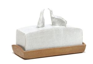 CERAMIC BUTTER DISH - GEESE