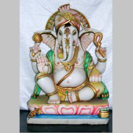 Hindu God Ganesha Marble Murti Idol