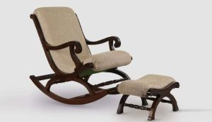 Rocking Chair with Foot Rest and Cushion