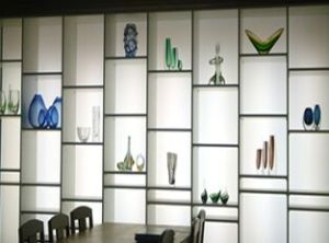 Display shelves and lighted walls