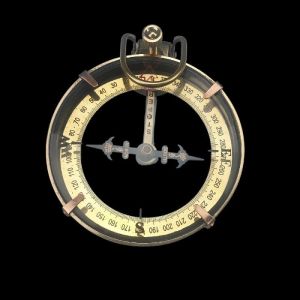 Nautical Antique Brass The Chess Maker 6th Century AD Compass With Leather  Case
