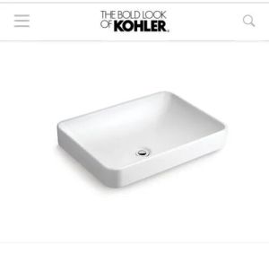 Rectangular Porcelain Kohler Wash Basin, Color : White