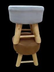 normal legs wooden puff stool