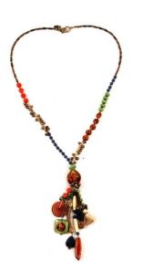 LONG BEADED PENDANT NECKLACE
