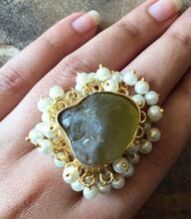 Lemon Quartz Pearl Kissed Statement Style Vintage