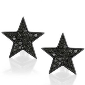 Black Diamonds Star Stud Earrings