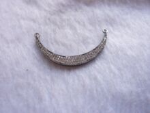 Silver Moon Shape Accessories Paved Zircon Connector