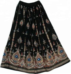 Bohemian gypsy Crown black sequin long skirts