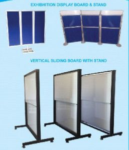 Vertical sliding board with stand