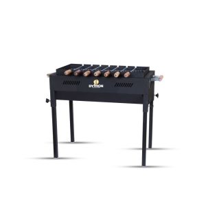 Dymon Backyard Charcoal Grill Barbeque with 7 Skewers & Charcoal Tray