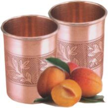 Pure Copper Embossed Glass Set