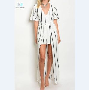 Stripped white and black jumpsuit