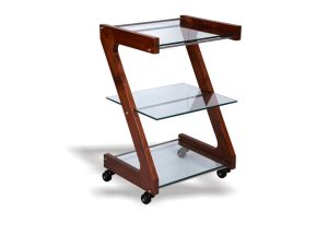 Kanka Trolley in Wood & Glass