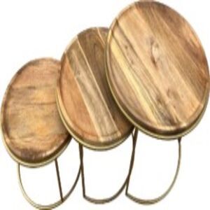 Wood Nested Stool Set