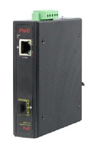 Gigabit Industrial PoE Media Converter with SFP uplink