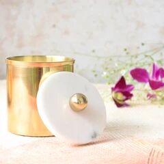 Gold Candle Jar with Marble Lid