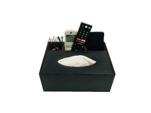 Multi-purpose RECTANGULAR Leatherette Pen Mobile Remote Control Tissue Box Holder Desk Storage Box C