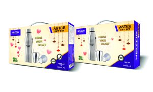 ASTER GIFT SET FROM YOUR HEART (HEXA + 2PC SET MATKA GLASS)