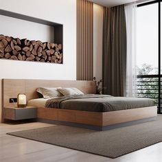 wooden bed