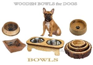 Wooden Dog Bowl