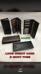 Leather long card holder