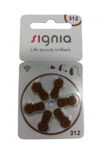 Signia Hearing Aid Battery Size 312, Pack of 60 Batteries