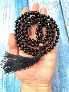 Black Onyx Stone Beads Mala