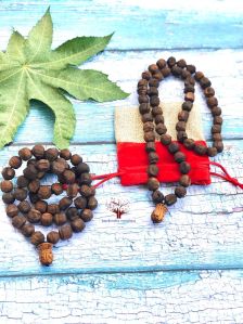 Rough Carved Neck Beads Tulsi Mala