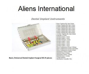 DENTAL IMPLANT UNIVERSAL SURGICAL KIT FOR 25 PIECES