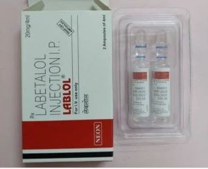 Labetalol 5mg Injection, Certification : WHO, GMP, GLP at Rs 222 / 4ml in  Sirmour