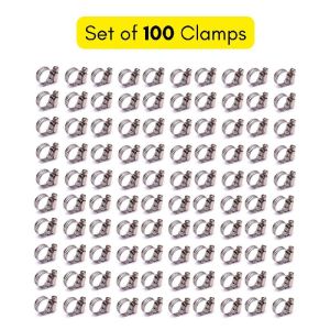 Adjustable Clamp/Clip for Gas Pipe/Water Pipe/Hose Pipe/Fuel Pipe etc., Pack Of 100pcs